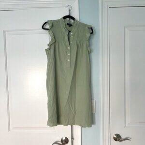 J. Crew Light Green Pintuck Dress